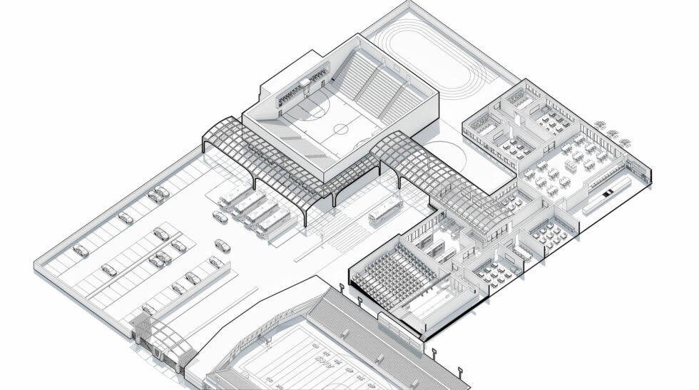 3D School Campus Diagram